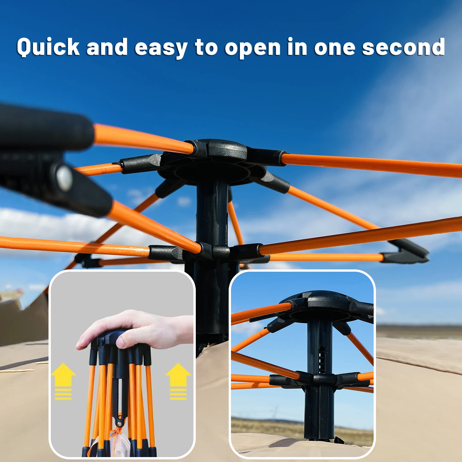 Snel op te zetten pop-up tent voor  up 4 personen - waterdichte, uv-werende schuilplaats voor strand, vissen, kamperen, familietenten, outdoor kampeertent