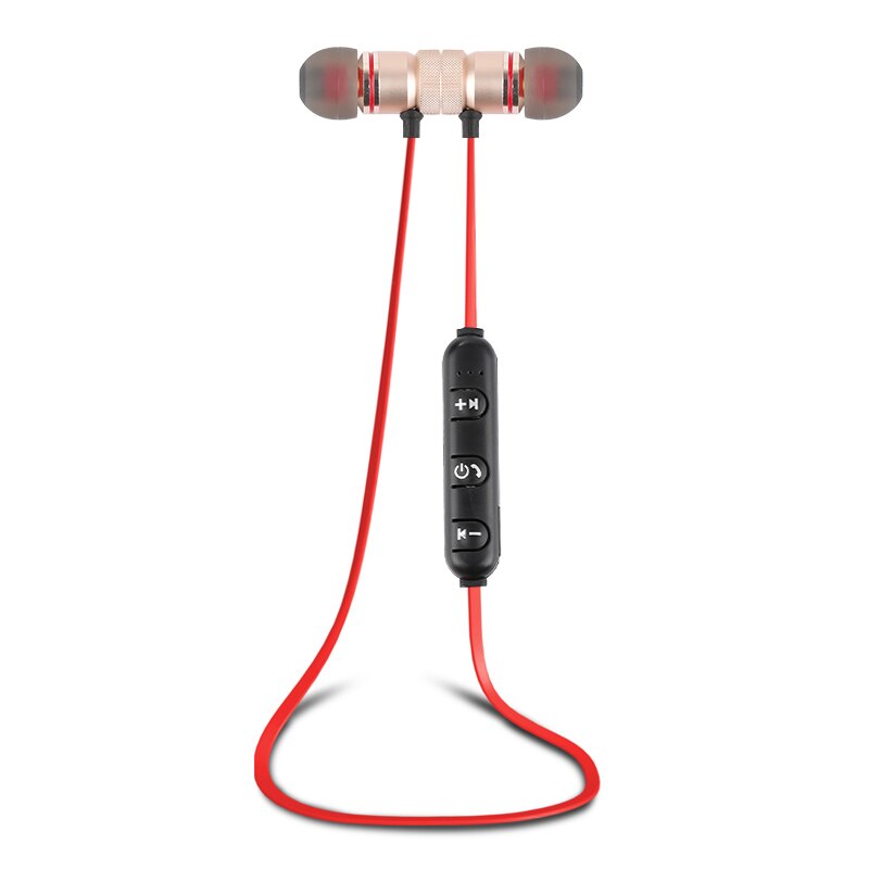 Zwart/Rode Magnetische Sport Stereo Bluetooth Headset Wireless Sweat Proof Bluetooth Headset Ruisonderdrukking Koptelefoon 1Pcs: Black