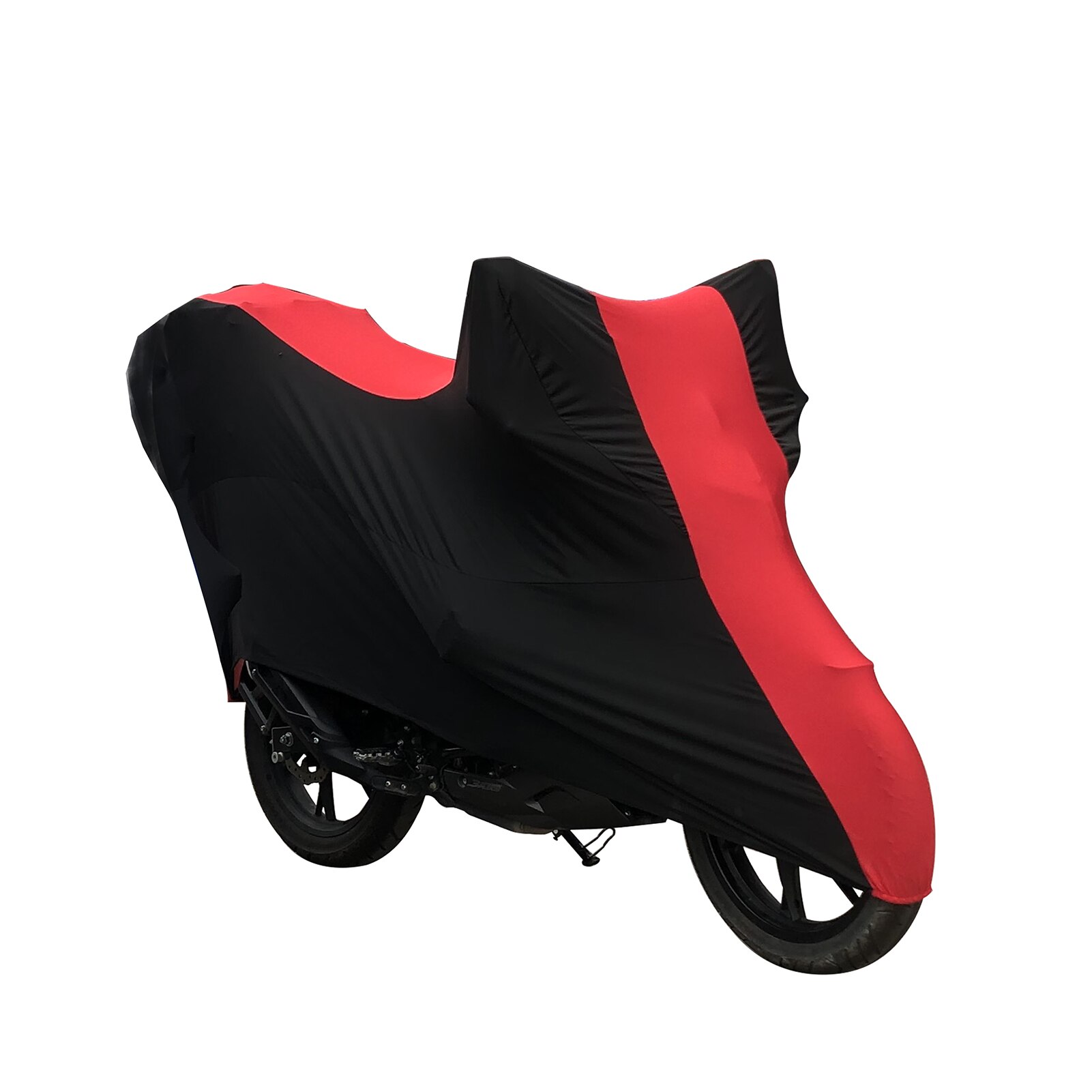 Universal Motorcycle Cover All Weather, Elastic Outdoor Dustproof Full Cover Rain Sun UV Protection: 4XL / Red