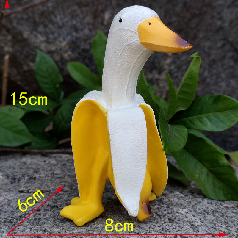 Pato de plátano, esculturas creativas para decoración de jardín, decoración de jardinería Vintage, arte caprichoso, pato de plátano pelado, estatuas artesanales para el hogar