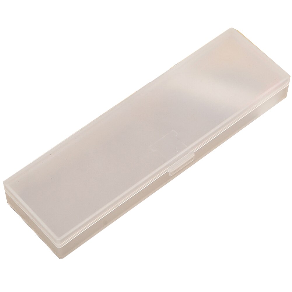 Transparent Frosted Large Capacity Pen Box Pencil Case Stationery Holder: Transparent L