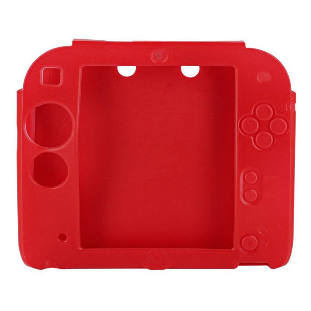 Schutzhülle Silikon Gummi + Reinigungstuch für Nintendo 2DS - Weich: Rot