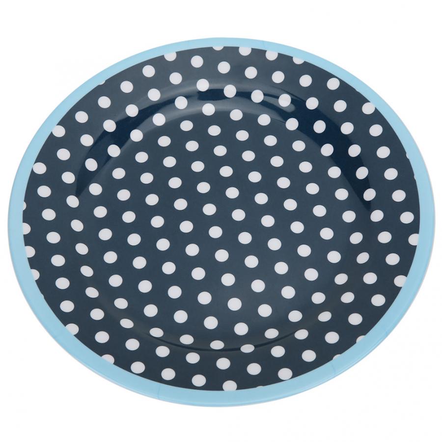 Assiette belle forme ronde | Assiette de 22mm de diamètre, belle assiette de forme ronde, accueil Restaurant hôtel cuisine dîner vaisselle de cuisine: Blue Dot