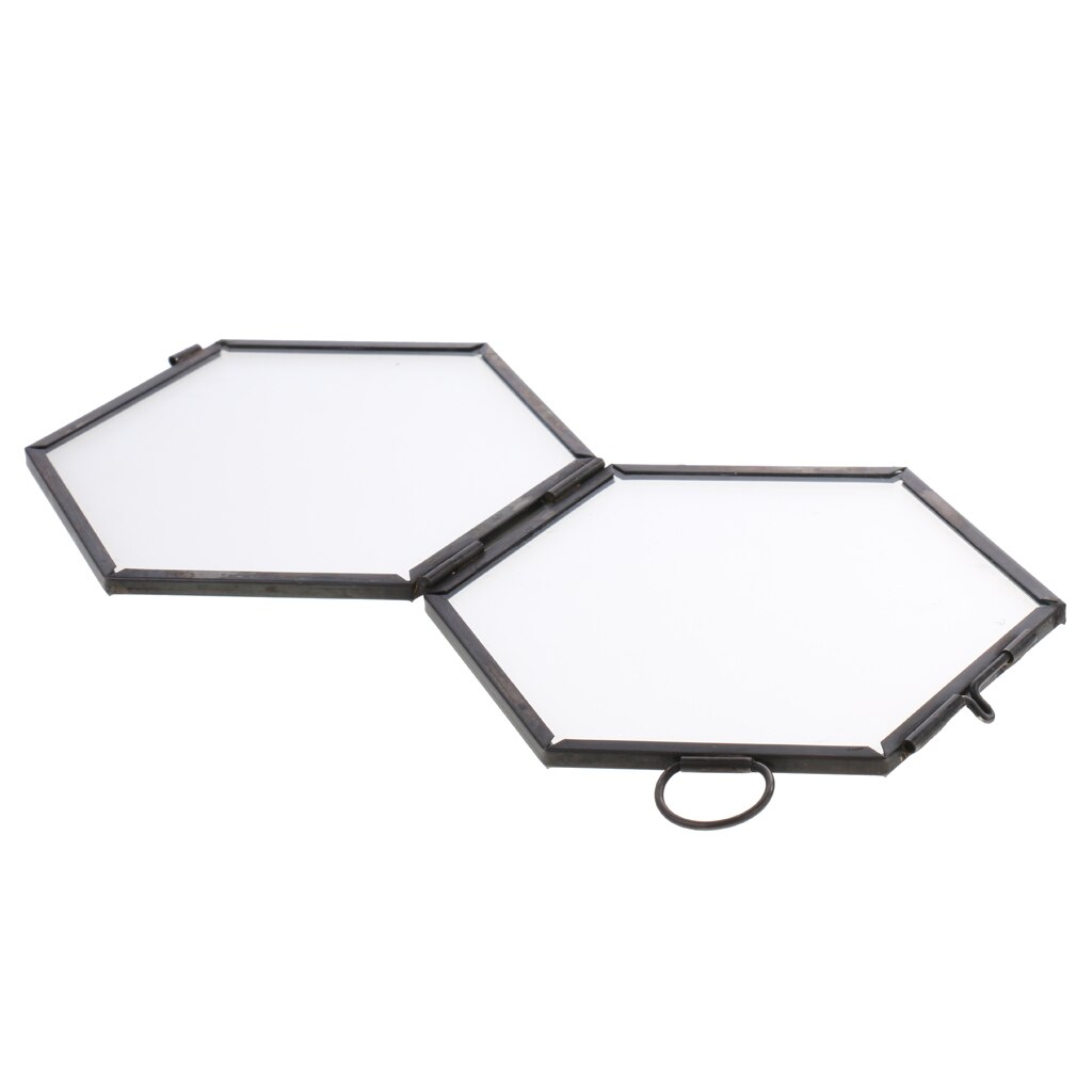 Cadre Photo mur verre forme hexagone pour affichage Photo peinture journal broderie fleur sec