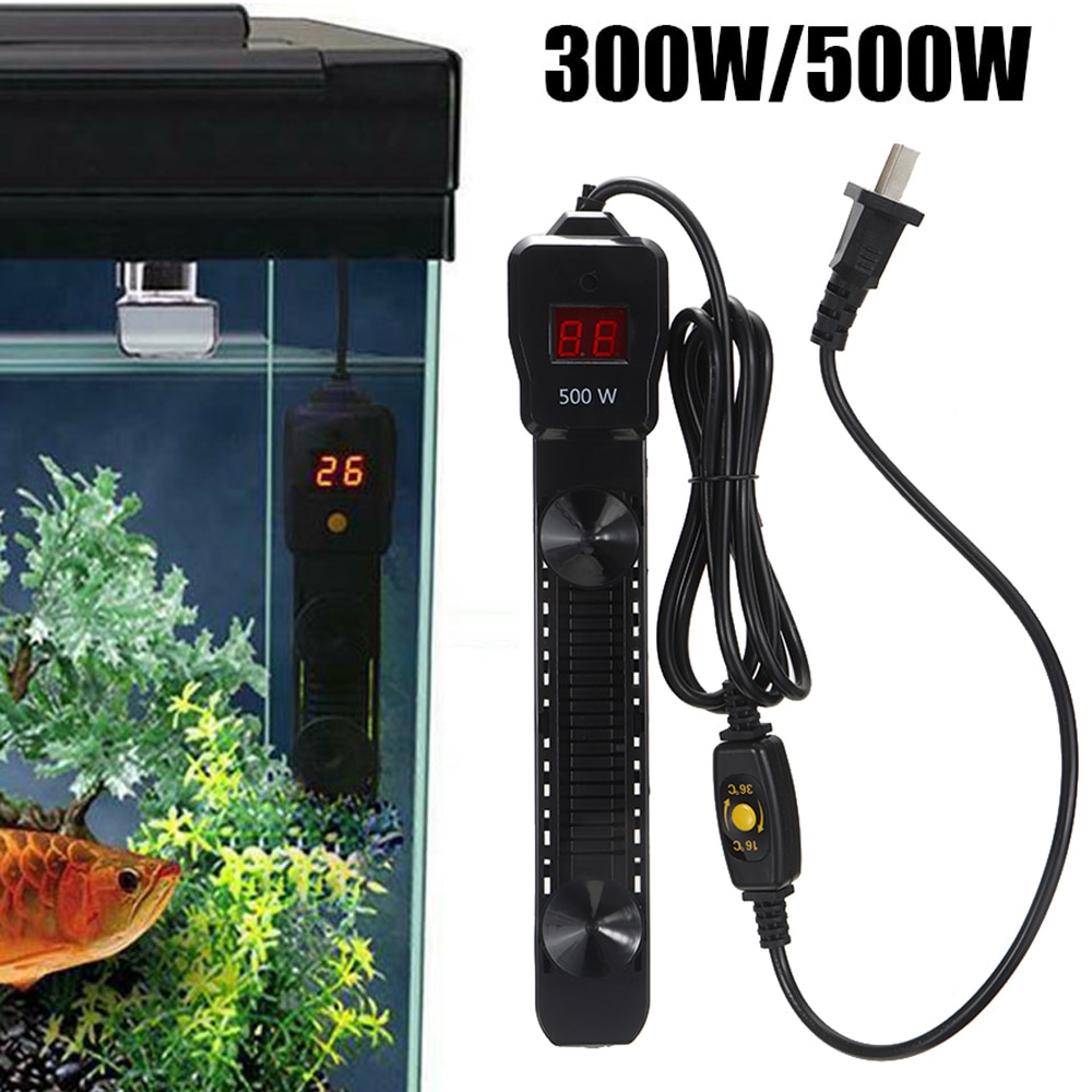 220V-240V Aquarium Heater Submersible 300/500W Fish Tank Water Thermostat Heating Rod Temperature Control Supplies