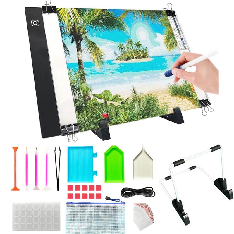 Ultra-Thin A4 LED Drawing Pad - 33.5x22.5cm - USB Powered - 1024 Pressure Levels - Acrylic - for Animation, Diamond Painting