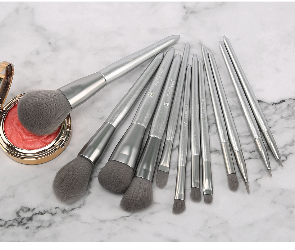 Make-Up Kwasten, 12 Stuks Make-Up Kwasten Set Kristal Handvat Serie Professionele Cosmetische Penselen Oogschaduw Borstels Kit Voor Blendin