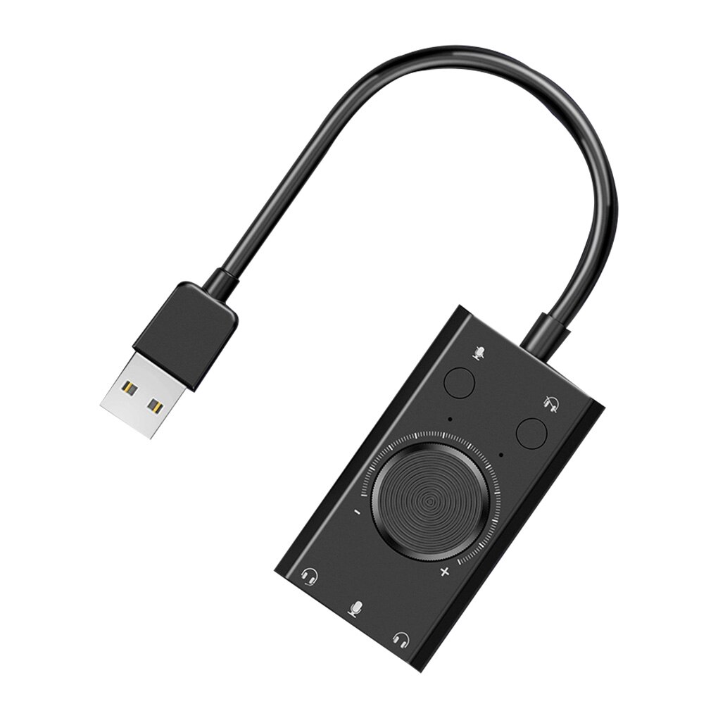 Tragbare USB Externe Soundkarte Stereo Mic Lautsprecher Headset Audio Jack 3,5mm Kabel Adapter Stumm Schalter Volumen Einstellung: Default Title