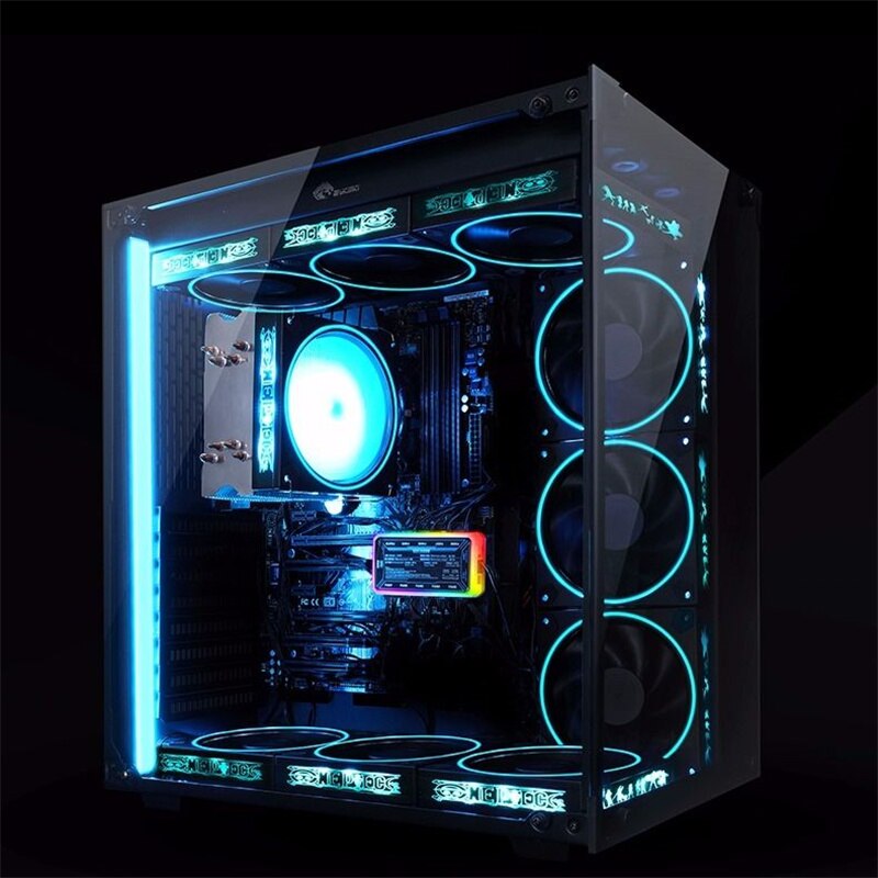 Computer Host LED Glow Blower Computer Modification Repair Parts Tool Cooling Fan Heat Sink Accessories Blower 12x12cm THB5169