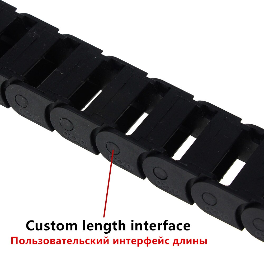 10 x 20mm 10*20mm l1000mm kabel trekkkjede wireholder med endekoblinger til cnc ruter maskinverktøy /helt lukket