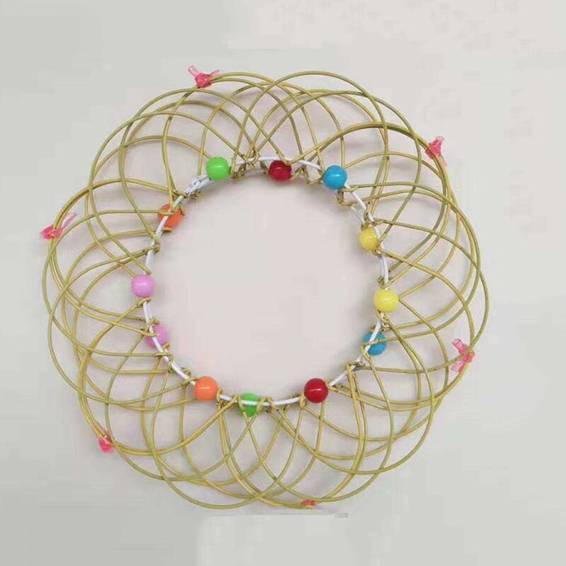 Multiple Changes Iron Hoop Ring Toy Small Iron Wire Circle Toy with Color Beads AN88