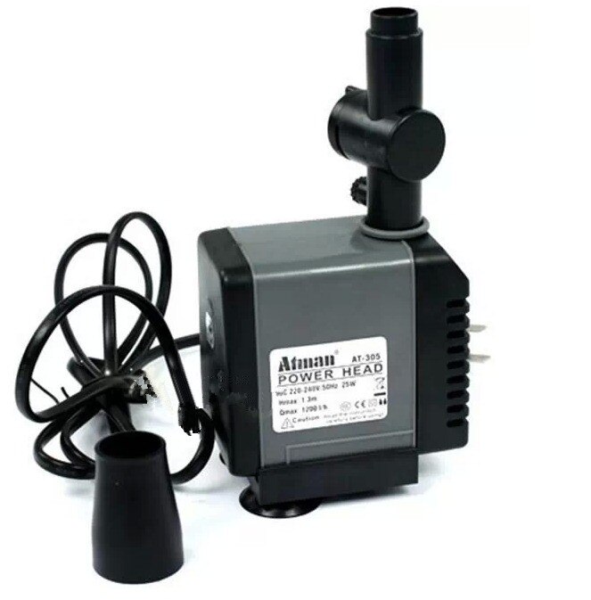 atman at-305 submerge pump, small pump, powerful submerge pump for plant marine reef coarl aquarium