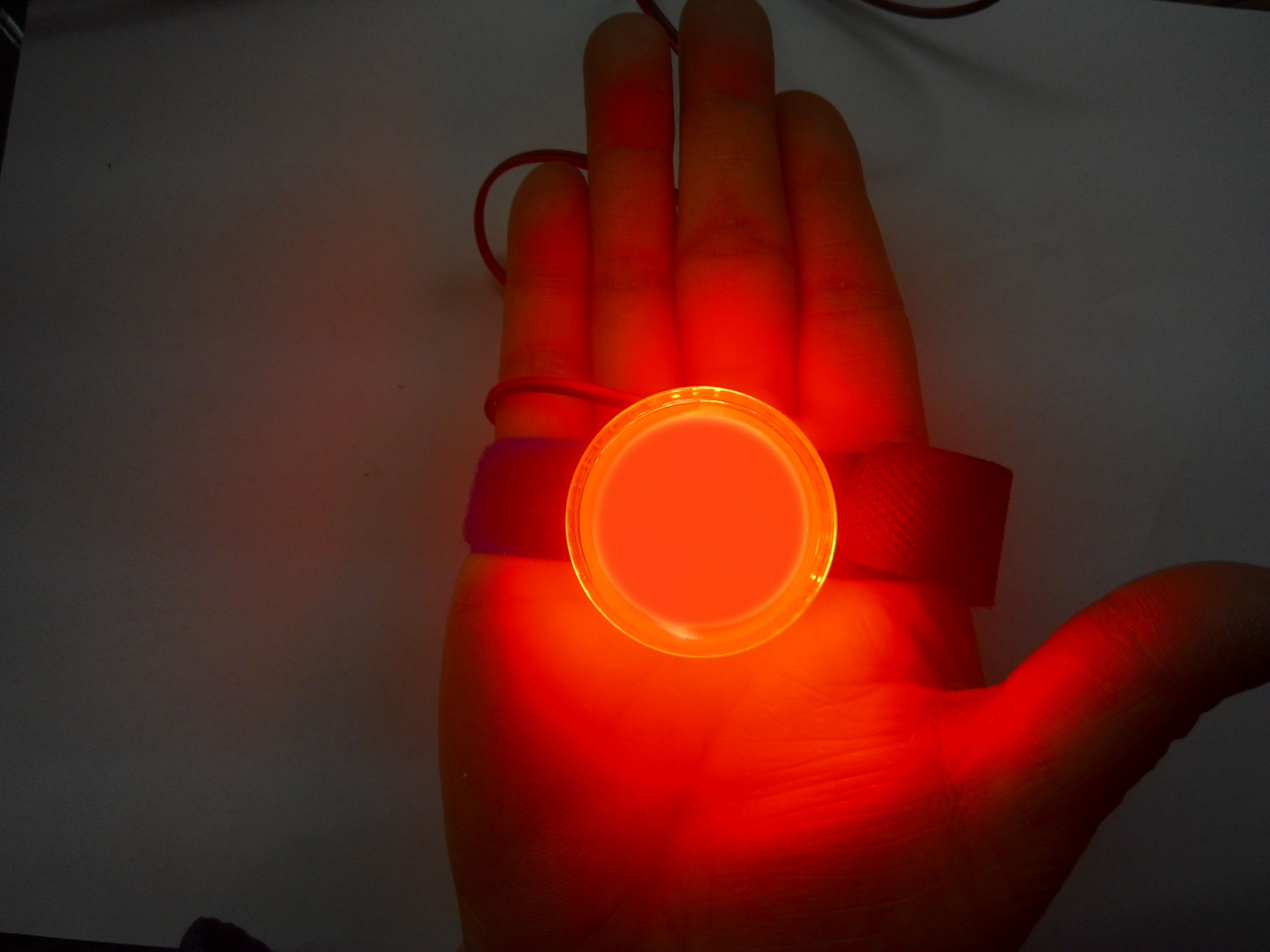 Taidacent Iron Man Glove LED Light Up Wearable Palm Light Hand Leds Lamps for Halloween and Cosplay Party 38/32/30mm Diameter