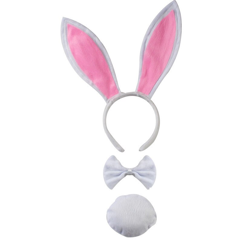 Kids Boy Girl Long Bunny Ears Headband Bow Tie Tail Cosplay Costume Set Birthday Party Performance Props Halloween Christmas: 2