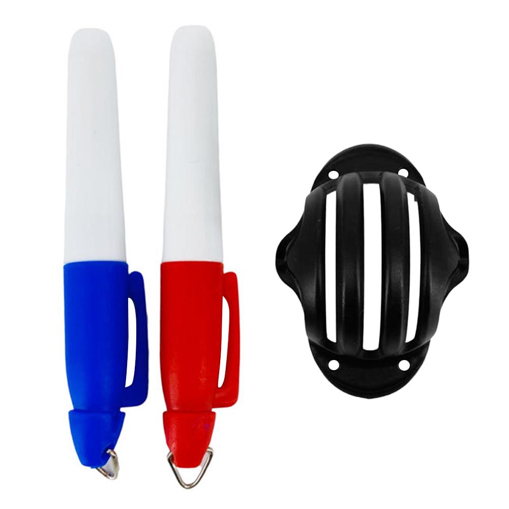 2 Stuks Rood Blauw Golfbal Liner Markers Pen Alignment Tool Liner Bal Markering Pen Tekening Levert: 3