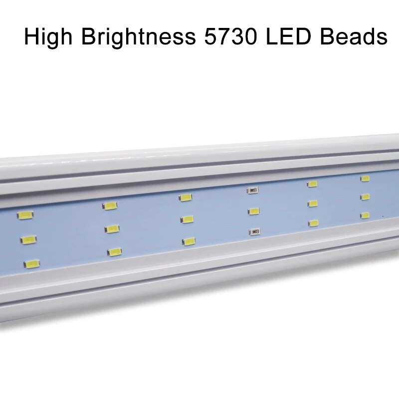 Luz LED superfino para acuario, lámpara de Clip brillante resistente al agua, con pantalla LED azul y blanca de 18-75cm para plantas de 220v