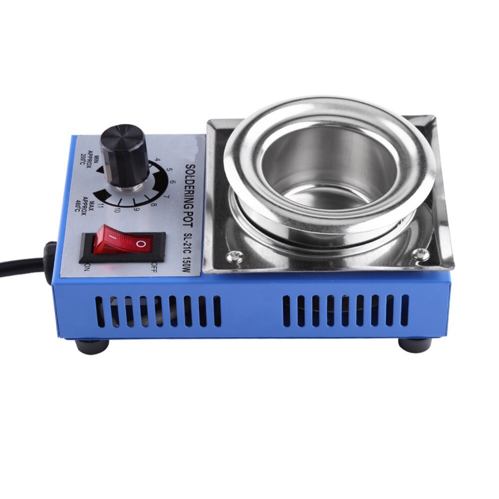 ST-21C 220V 150W Solder Pot Soldering Desoldering Bath 50mm 200-450℃ Adjustable Stainless Steel Soldering Melting Stove Tin Pot