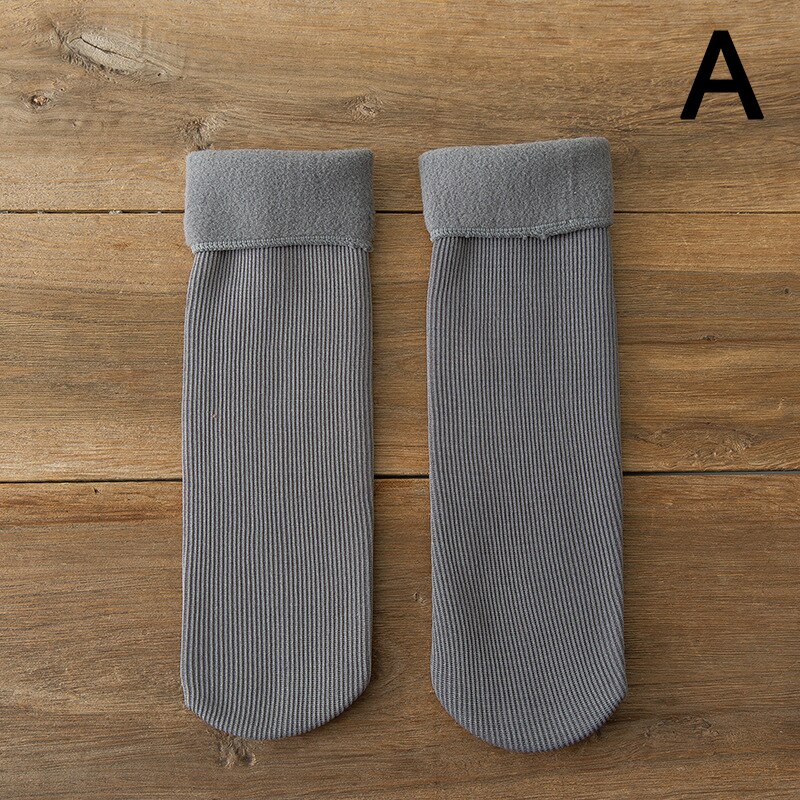 Calcetines térmicos gruesos de felpa para hombre y mujer, medias de terciopelo de Color sólido, para la nieve, para Otoño e Invierno: A