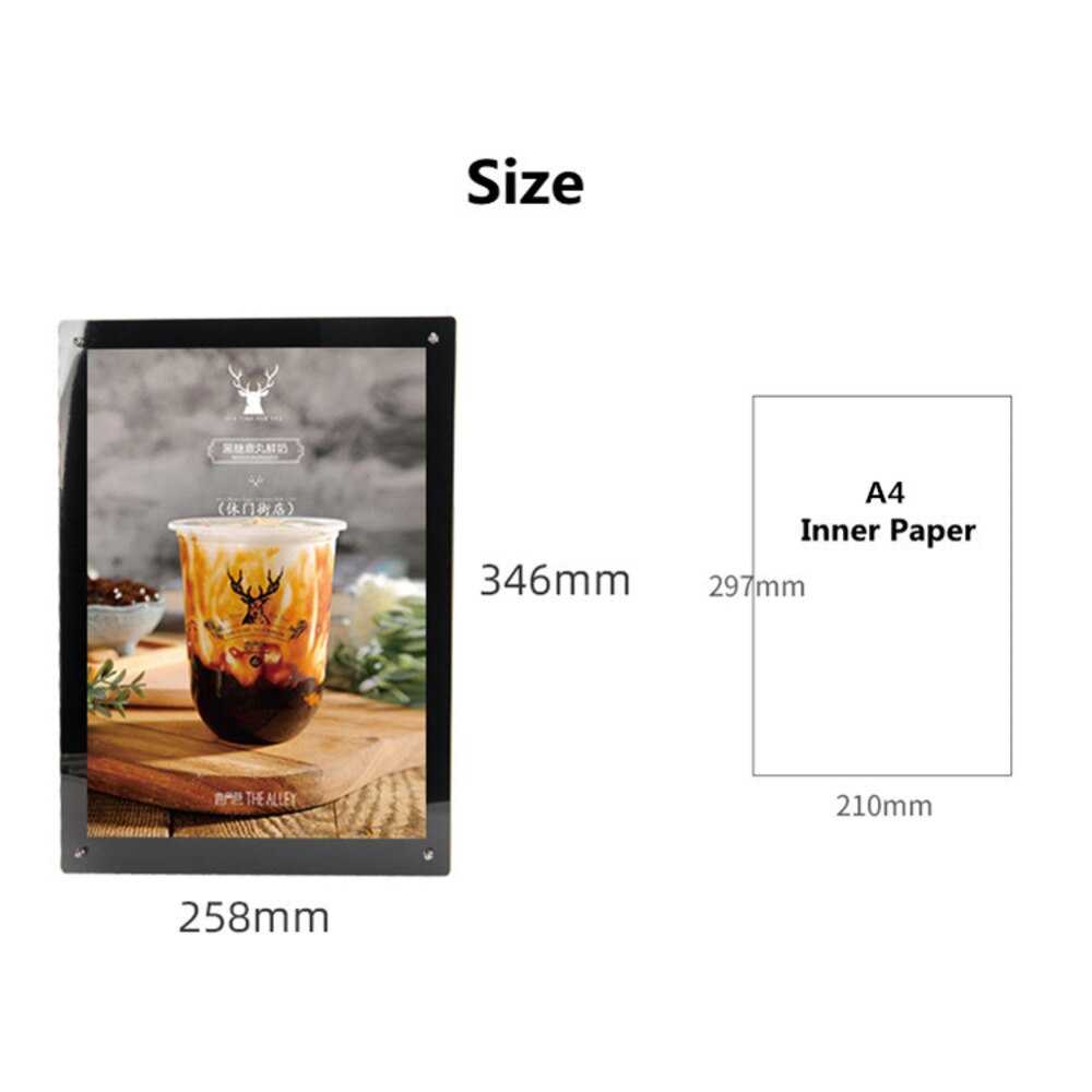 A4 Letter Size Magnetic Self Adhesive Business Poster Picture Photo Certificate Document Display Frame Sign Holder Frame