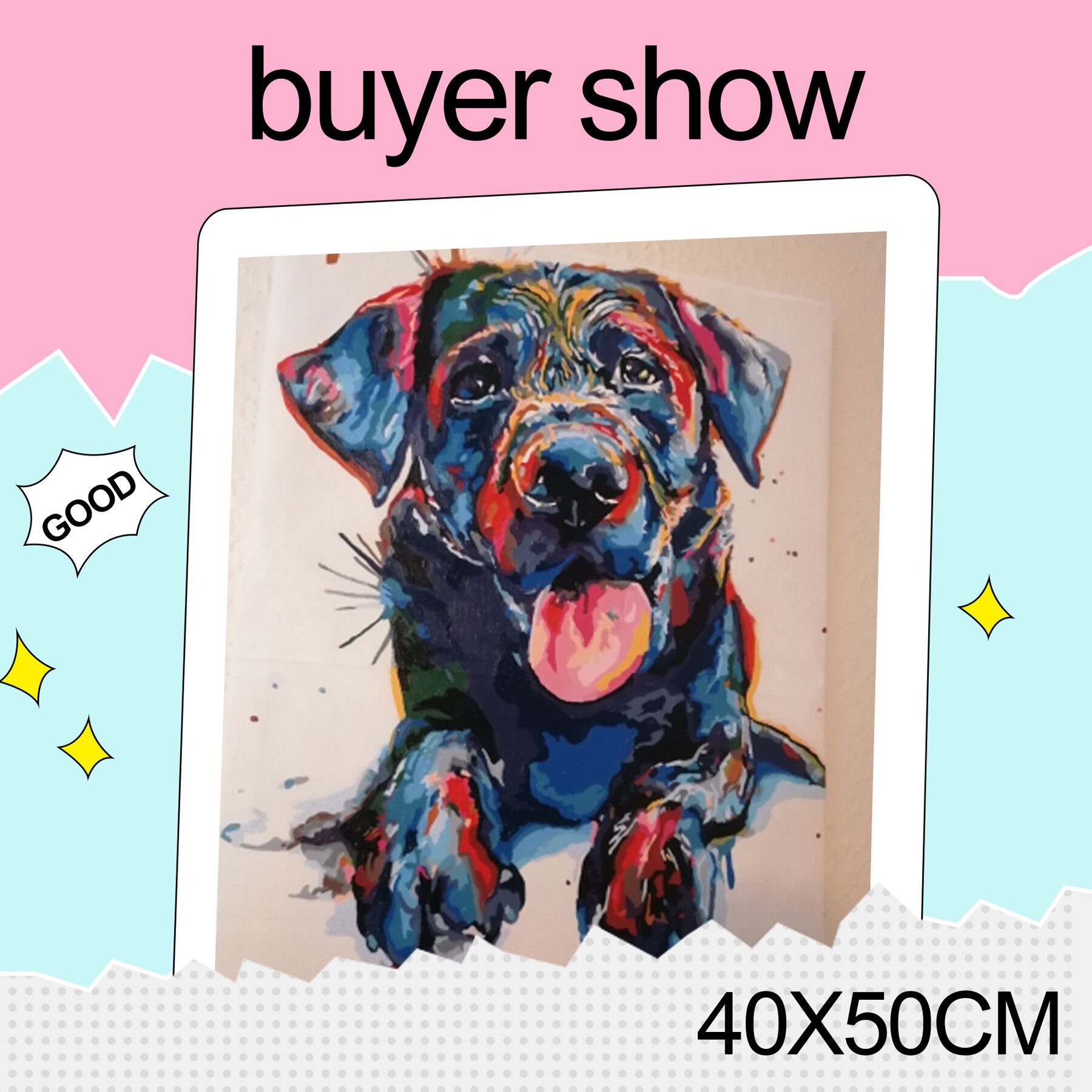 AZQSD-Kit de pintura de lienzo con números DIY, perro, único, sin marco, pintura acrílica, colorear por números, decoración de animales para el hogar