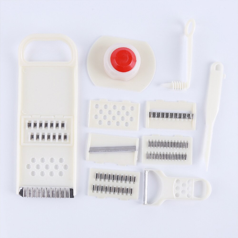 Cortador y rallador de verduras multifunción de acero inoxidable, cortador redondo de mandolina, rallador de zanahoria y patata, herramientas cortadoras para la cocina: A