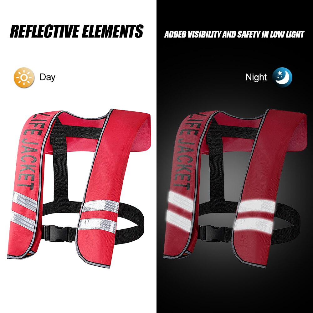 Inflatable Adults Life Jacket Adult Life Vest Safety Float Suit for Water Sports Kayaking Fishing Surfing Canoeing Jacket