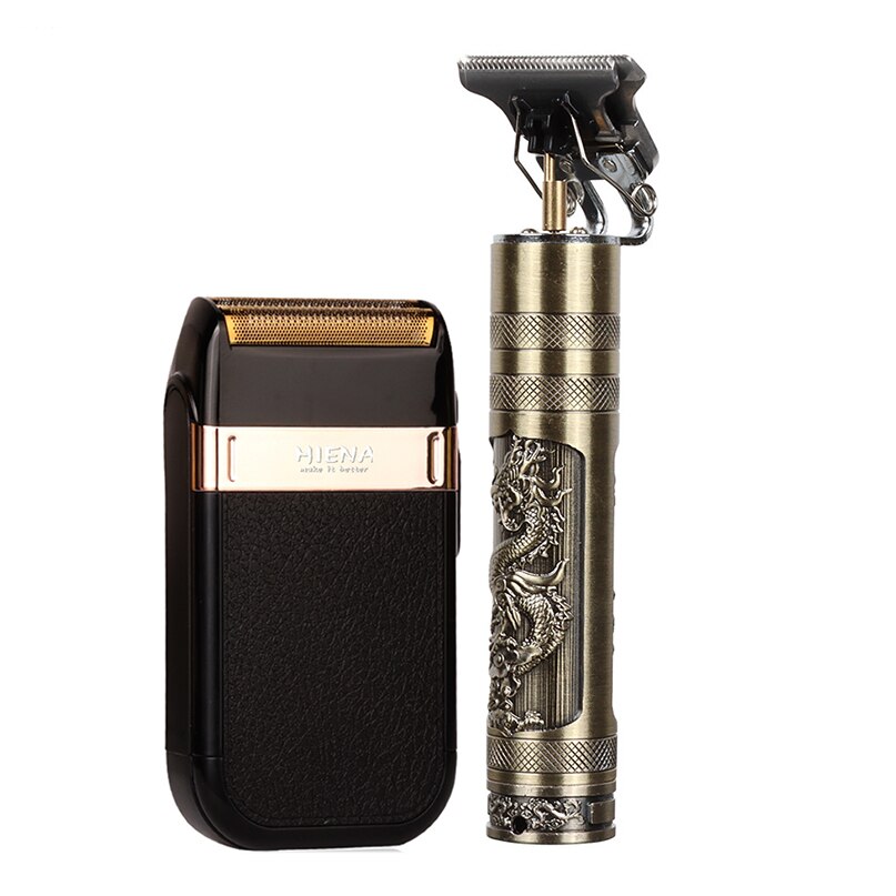 Tondeuse Set Elektrische Tondeuse Cordless Scheerapparaat Trimmer Mannen Kapper Haar Snijmachine Voor Mannen Oplaadbare Usb Gold: 2