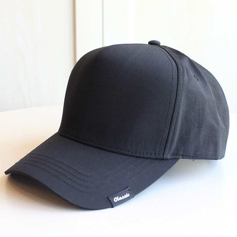 Große größe männer caps 5 panel polyester sonnenhut große größe sport hüte erwachsene plus größe baseball caps 55-60cm 61-66cm: polester black / 61-65cm