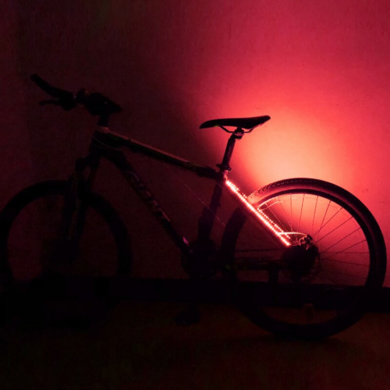Luz trasera decorativa para bicicleta de 70 LED, resistente al agua, tira de luces para ciclismo, luz intermitente de advertencia de seguridad, accesorios para bicicleta: Morado