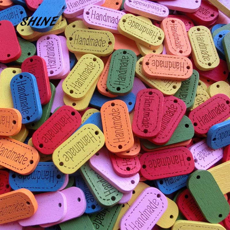 25X13Mm Houten Knopen Handgemaakt Plakboek Naaibenodigdheden Diy Knopen Voor Kleding Knopen Voor Handwerk Ovale 2-Holes Knoop