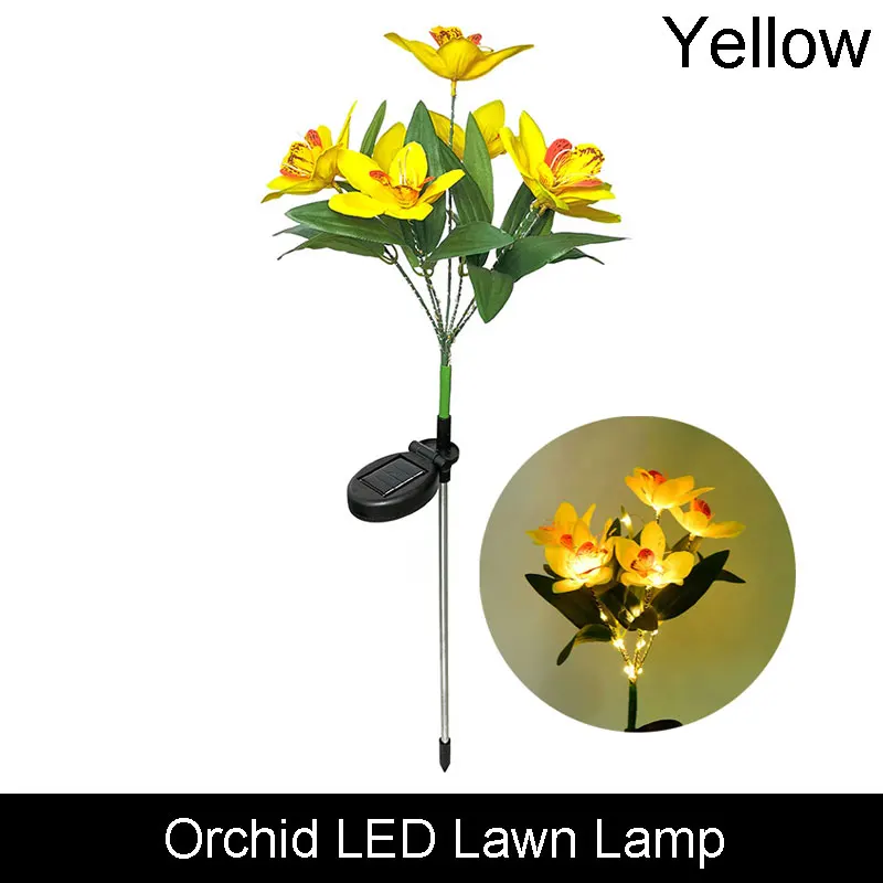 Lámpara LED Solar para césped para exteriores, luces artificiales de mariposa y girasol para jardín, decoración de ambiente para de boda y acampada: Amarillo limón