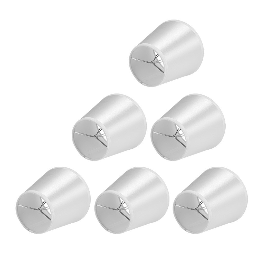6Pcs Metal+Cloth+PVC Nordic Modern Fabric Lampshade For E14 Chandelier Wall Lamp For Home Bedroom Decoration
