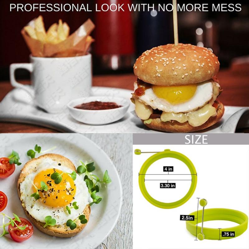Breakfast Omelette Fried Egg Molds Food Grade Silicone Egg Ring Pancake Cooking DIY Tools Frying Egg Moulds Kitchen Gadgets