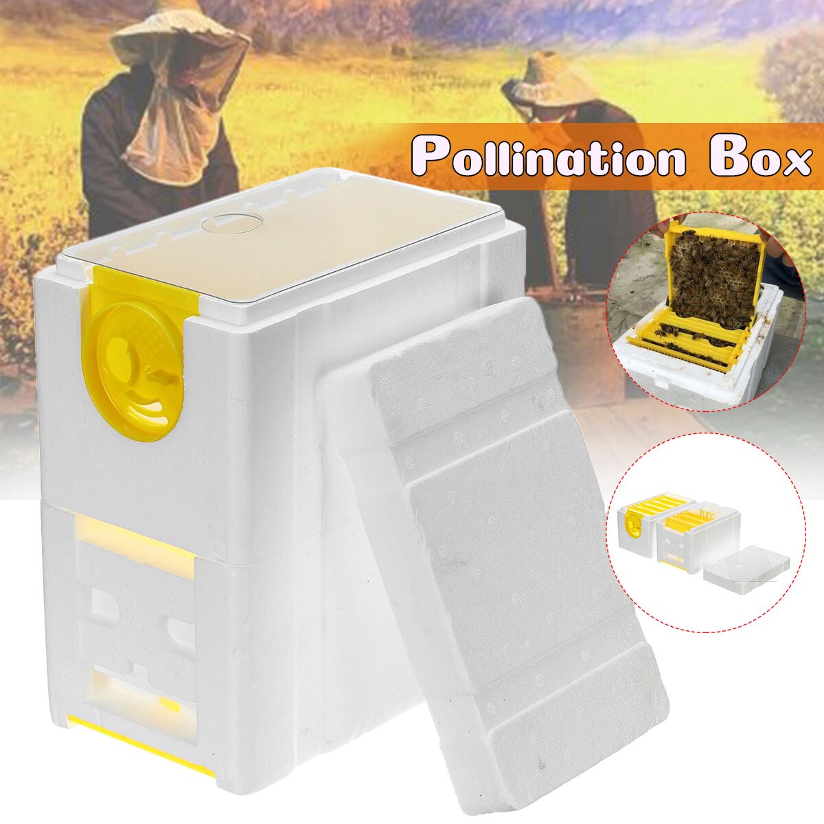 2 layer Beekeeping Bee Hive Plastic Foam Material Rearing Beehive Bee Pollination Tool Bee Box