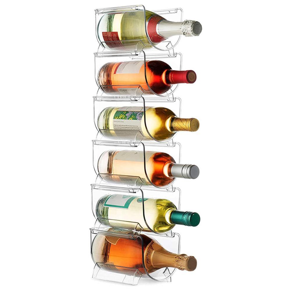 Stackable Wine Rack Space Saving Beer Storage Bracket Holder Free Standing Bottle Storage Tool Vertical Layered Storage Box