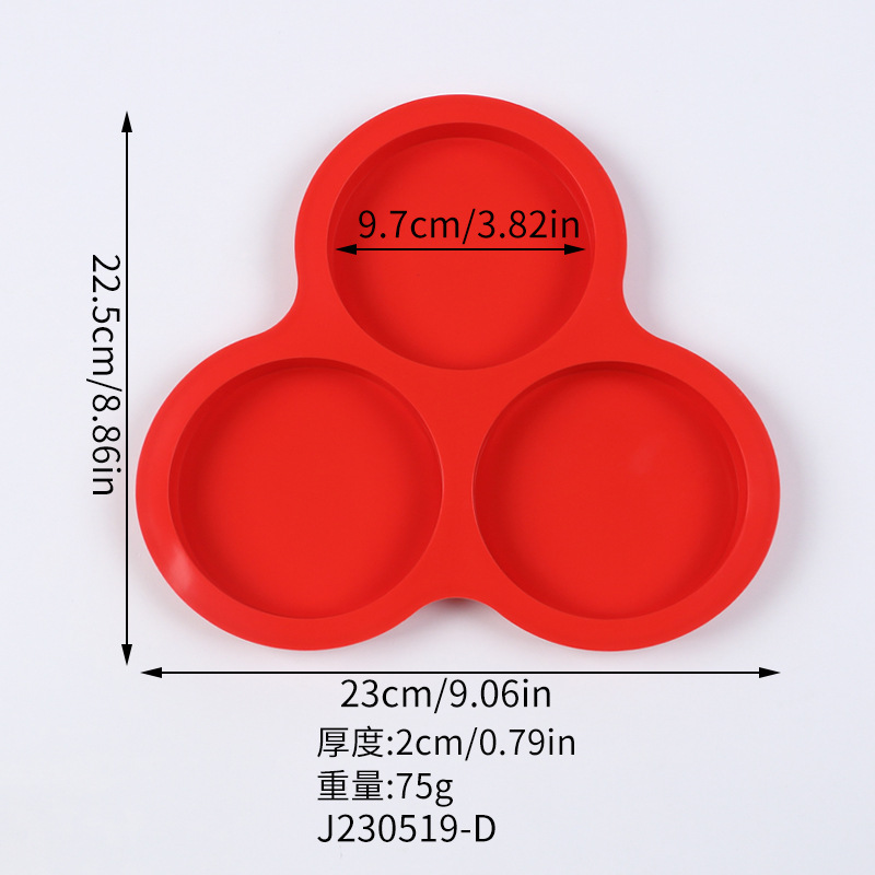 Air Fryer Egg Mold Round Shape Eggs Mold 3 Cavity Non-Stick Silicone Air Fryer Egg Pan Egg Steamer Cooking Mold Fried Egg Tool: light yellow
