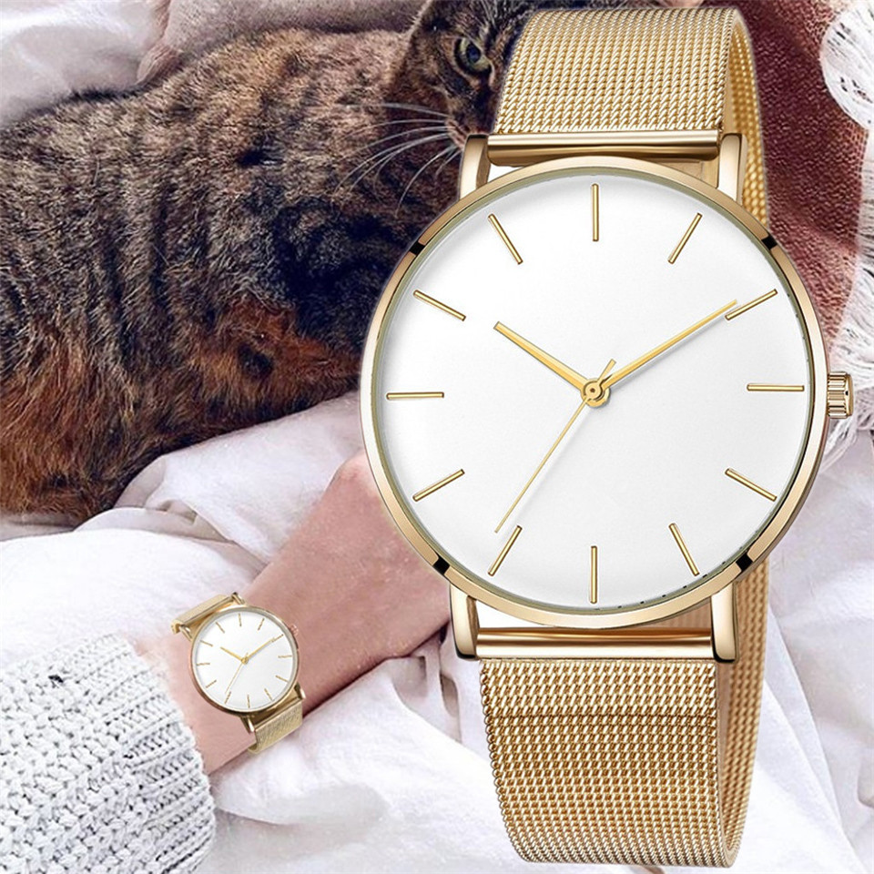 Freizeit Einfache Ultra Dünne Männer Frauen Kreative Schwarz Edelstahl Quarz Uhren Männer Business Männlich Armbanduhr Uhr