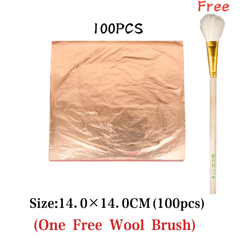 Imitacja złota liść papier miedź aluminium liść złoto arkusze folii rzemiosło artystyczne projekt papier złocenie złoto srebro folia miedziana papiery: 14CM czerwony miedź Leaf