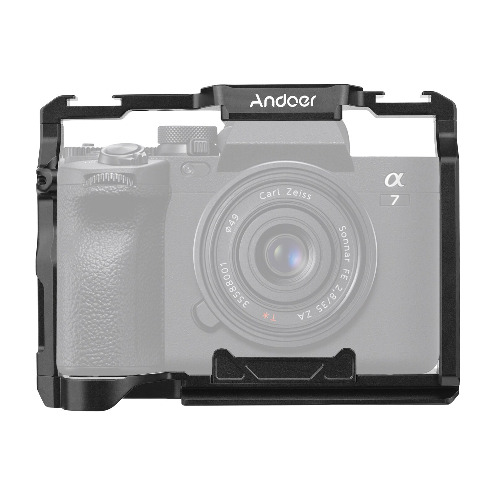 Andoer Aluminium Camera Kooi Met 1/4 Inch Schroeven Gaten Koud Schoen Mounts Vervanging Voor Sony A7 Iv