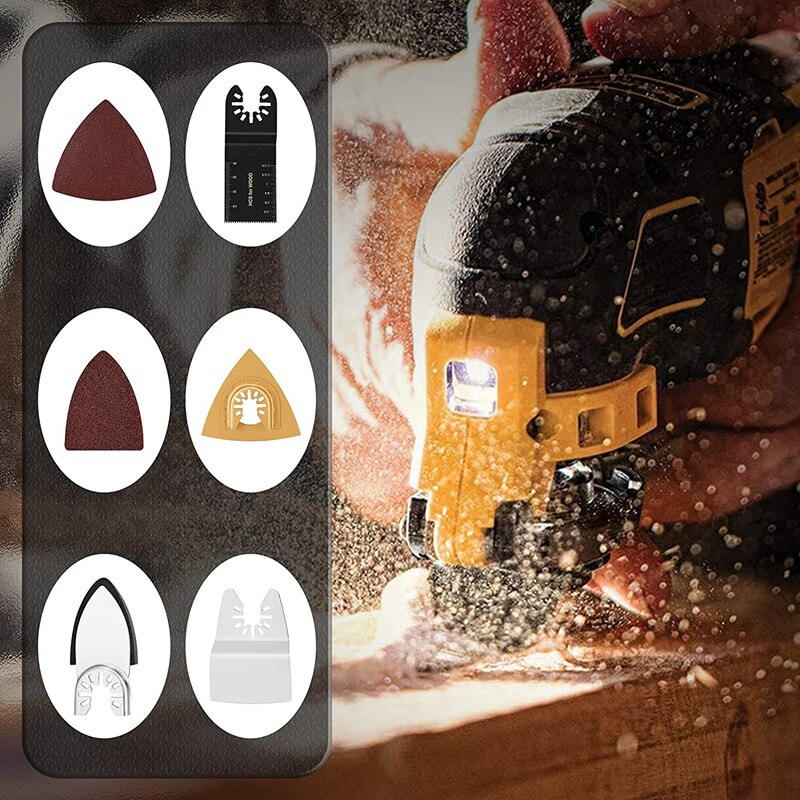 Swing Saw Blades 7 Kinds of Wooden Multi-Function Blades 90 Sandpaper Swing Tool Blades Compatible with for Dewalt,Ryobi