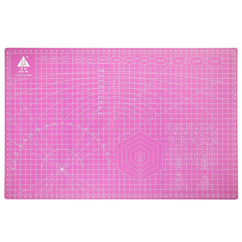 A3 A4 5 PVC Cutting Mat Workbench Patchwork Cut Pad Sewing Manual DIY Knife Engraving Leather Cutting Board Single Side Underlay: A3-pink