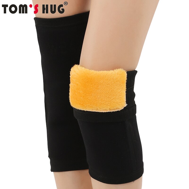 Rodillera de terciopelo dorado con soporte para la rodilla de Tom's Hug, 1 Uds. Plus, rodillera cálida de terciopelo, rodillera elástica para gimnasio, rodillera deportiva
