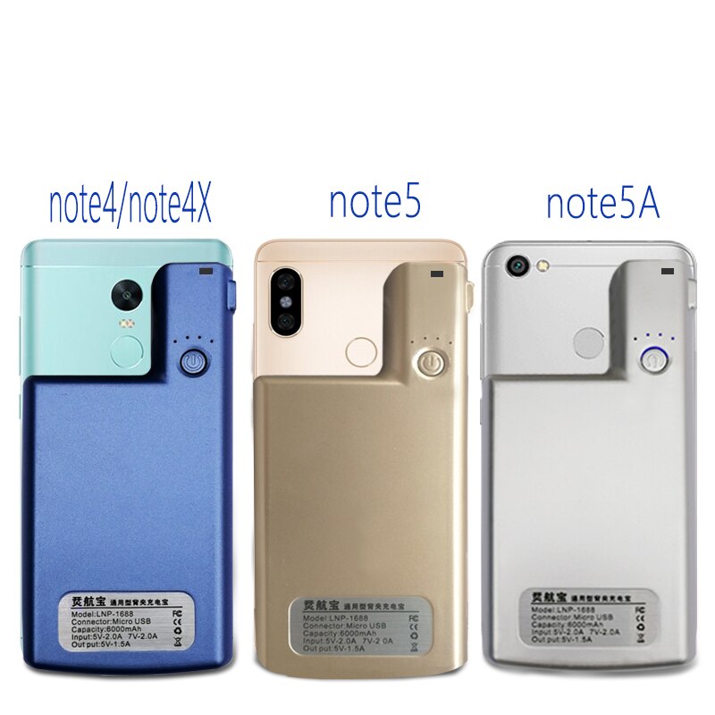For Xiaomi Redmi Note 4 4XExternal battery charger case Portable power bank For Xiaomi Redmi Note 5 5A charging Cover Global