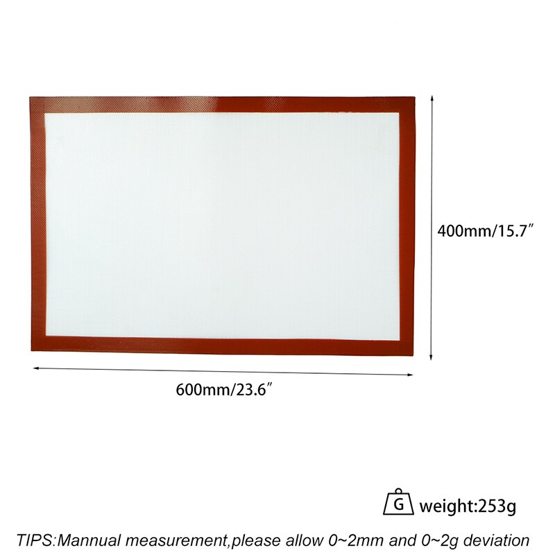 60cm*40cm Baking Mat Non-Stick Silicone Macaroon/Pastry/Cookie Making Food-grade Baking Mat Cake Baking Tool: Red