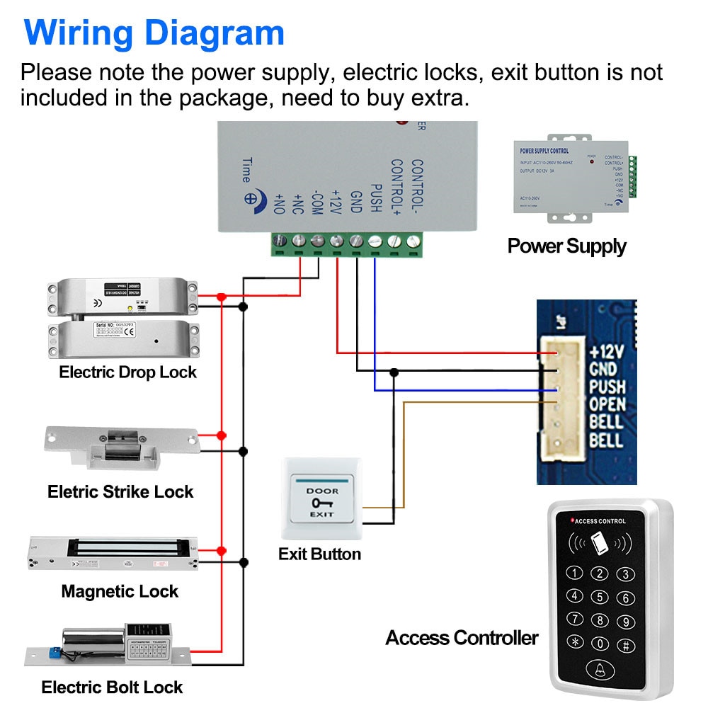 Rfid Keypad Toetsenbord Toegangscontrole Systeem Waterdicht Cover Outdoor 10Pcs EM4100/TK4100 Keyfobs Deur Opener Voor Thuis Lock systeem