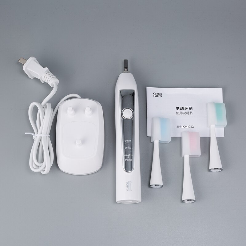 Kemei ultrasonic electric toothbrush rechargeable toothbrush for adults sonic teeth brush wave washable