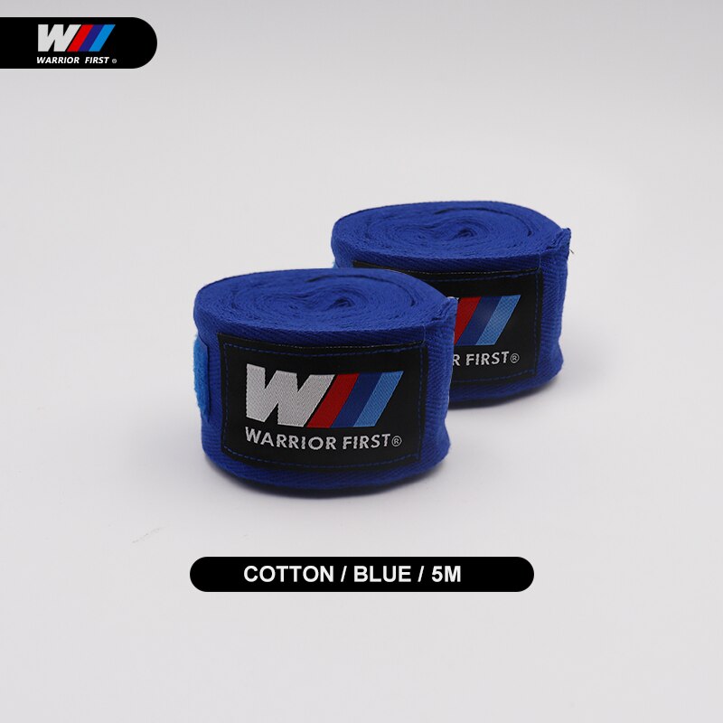 2 teile/paket 3M/5M Länge 100% Baumwolle Boxen Hand wickelt MMA Muay thailändisch trete Boxen boxbandagen Für Ausbildung Bandagen: 5m-Blau