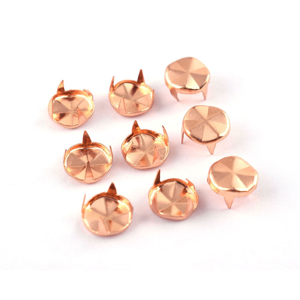 Remaches redondos de 9mm para uñas, tachuelas de cúpula redonda de 4 garras, tachuelas de Metal, bolso, cinturón, fabricación de artesanía de cuero