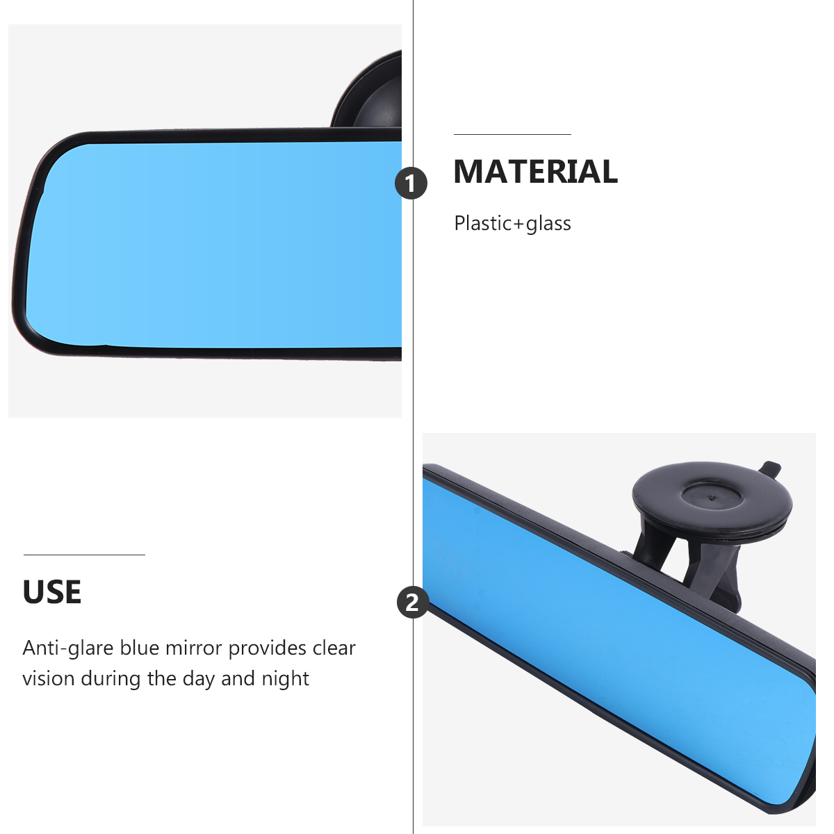 Samochodowy o szerokim kącie płaski lusterko wsteczne typ przyssawki mocne lusterko wewnętrzne