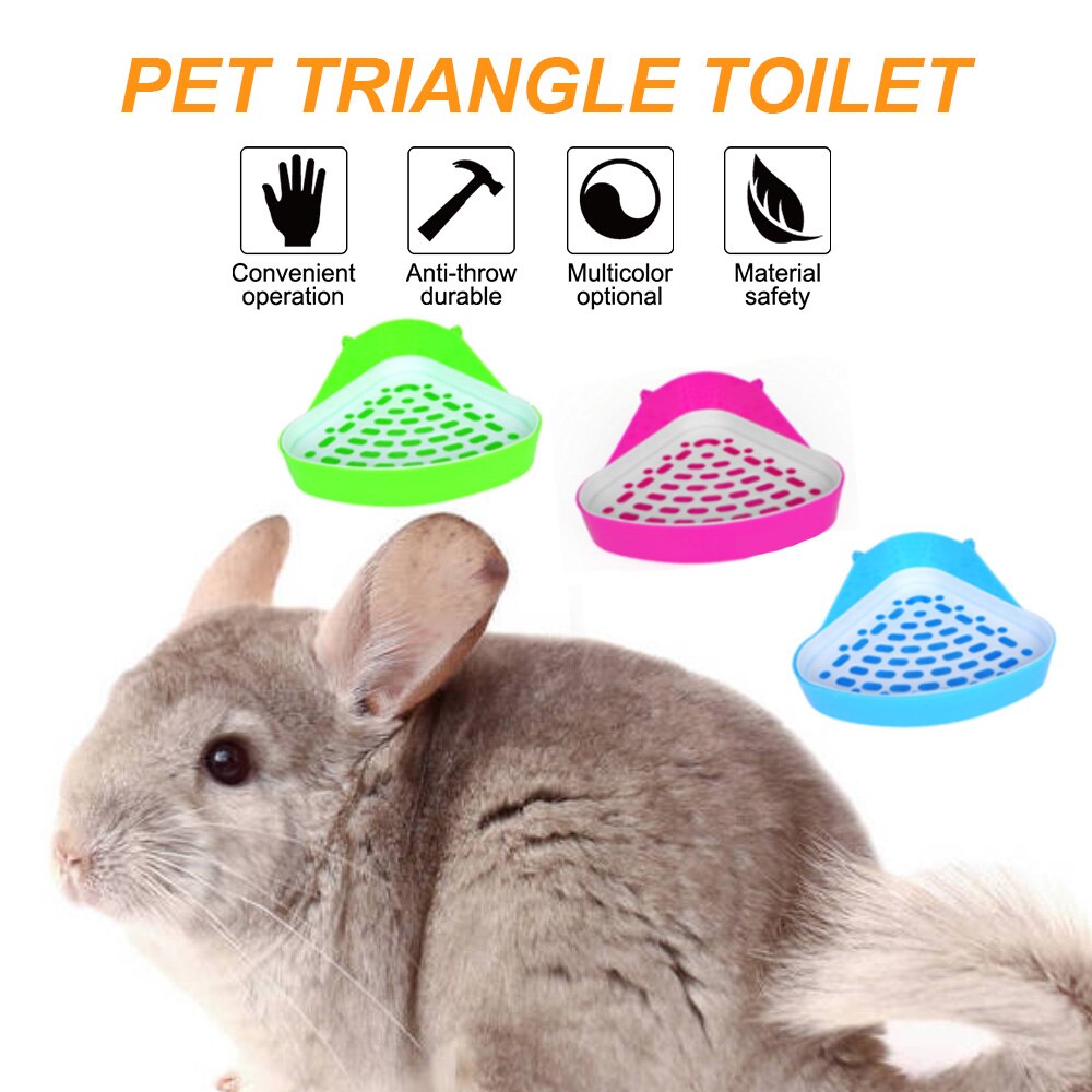 Pet Cat Corner Toilet Litter Trays Rabbit Litter Clean Box Triangle Toilet Potty Trainer Hamster Chinchilla Guinea Pig Bunny